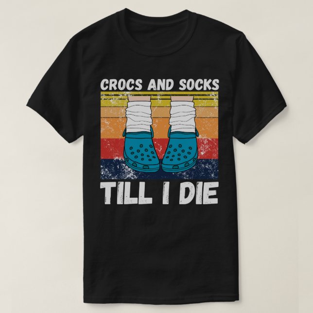 Krockar och strumpor tills jag dör 3 t shirt (Design framsida)