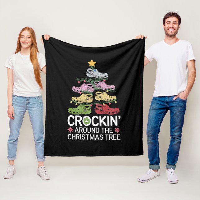 Krockar runt julgranen fleecefilt (På plats)