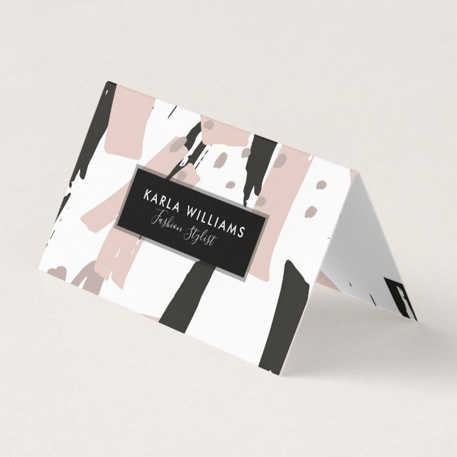  krockmodern pensellinjesammansättning visitkort (Framsida)