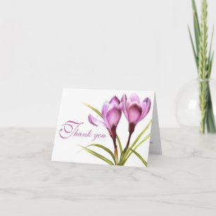 Krocus lila blomma bröllop tackkort