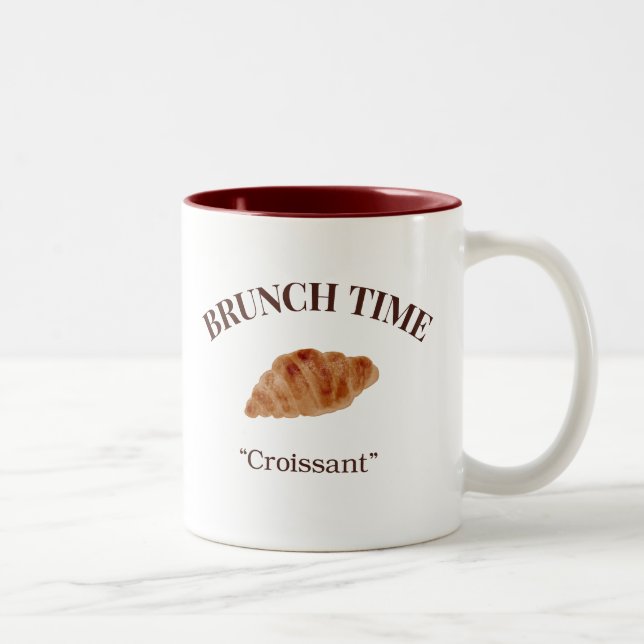 Kroissant brunch-tid Två-Tonad mugg (Höger)