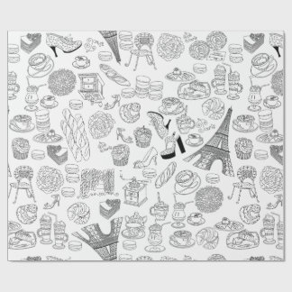 kroissanter paris frankrike fransk mode doodle presentpapper
