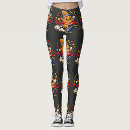 Kroissantlöpare Tecknad Mållinje Sprint Leggings