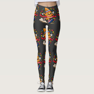 Kroissantlöpare Tecknad Mållinje Sprint Leggings
