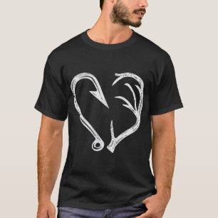 Krok Antler Heart Kärlek Fishing Hunting Fish Hjor T Shirt