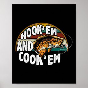 Krok Em Cook Em Fisherman Älskare Vintage Poster