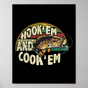 Krok Em Cook Em Go Fishing Älskare Vintage Poster