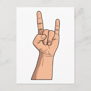 Krok em Hand Sign Gesture Vykort