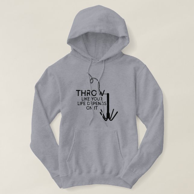 Krok Kastare Roligt Fiske Hoodie (Design framsida)