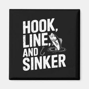 Krok Line och Sinker Roligt för fiskentusiaster Magnet