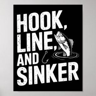 Krok Line och Sinker Roligt för fiskentusiaster Poster