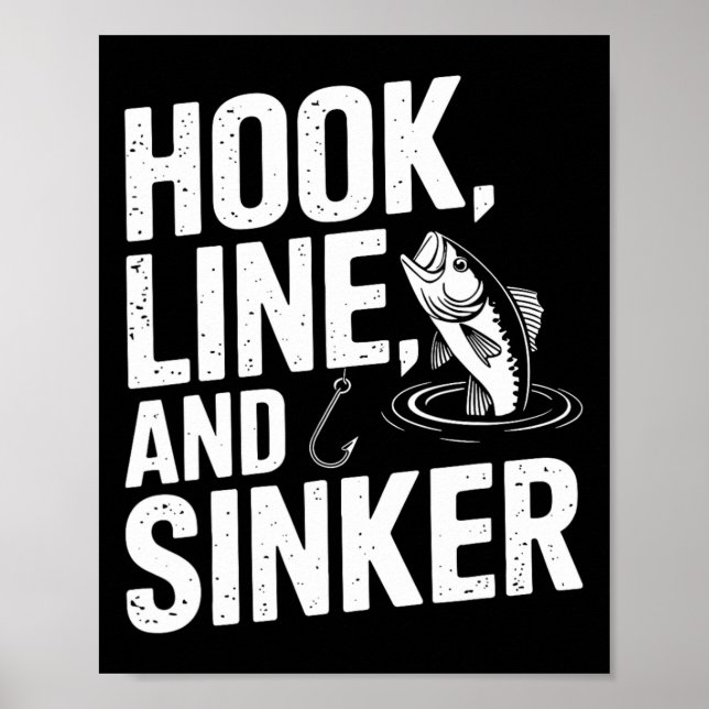 Krok Line och Sinker Roligt för fiskentusiaster Poster (Framsidan)