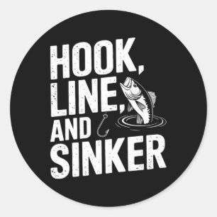 Krok Line och Sinker Roligt för fiskentusiaster Runt Klistermärke