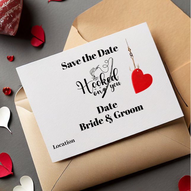 Krok på dig för fiske Bröllop spara datum Inbjudningar (Skapare uppladdad)