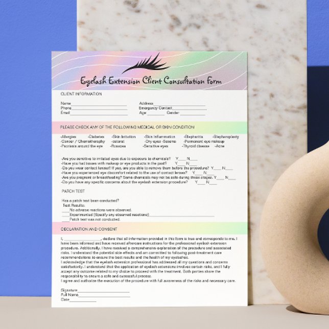 Krok Up-formatera korrigeringstest för snedstreck Brevhuvud (Allergy Patch Test Trendy Hologram Lashes Client Letterhead)