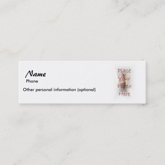 Krok upp - telefonnummer passerar ut kortet mini visitkort (Framsida)