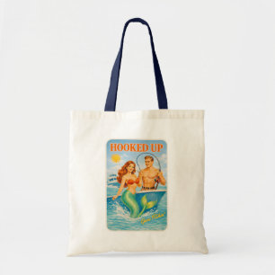 Krokad Fiske Pinup-Siren Rolig Retro Strand Tygkasse