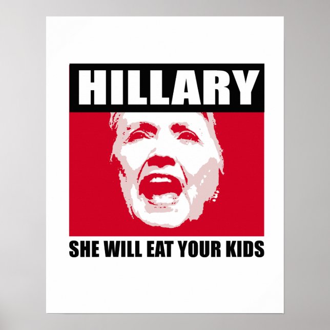 KROKAD HILLIARY - Hon äter dina barn - Anti Poster (Framsidan)