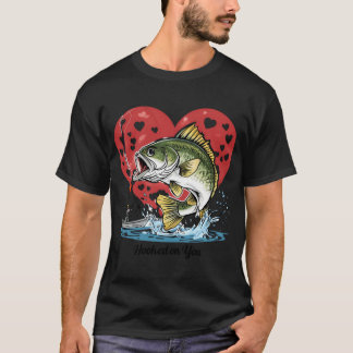 Krokad på dig Fiske Abborre — Retro Tecknad Hjä T Shirt