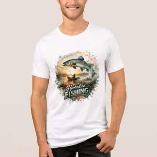 Krokad på fiske Vintage akvarell fiskare Sol T Shirt