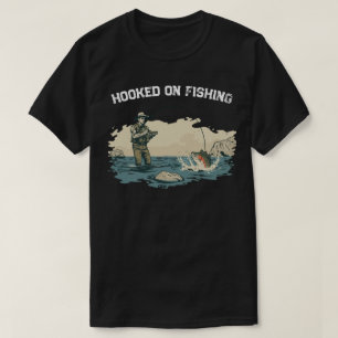 Krokad på fiske Vintage utomhusman Fiskare Scen T Shirt