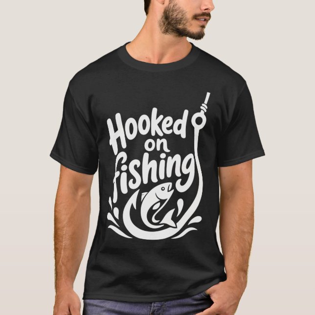 Krokad på fiske vit version t shirt (Framsida)
