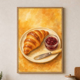 Krokanthus med syltburk Vattenfärgposter Poster