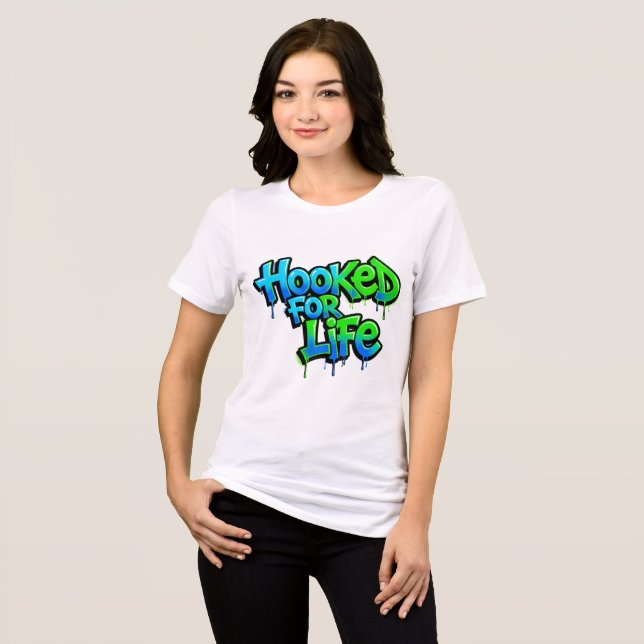 Krokat för Livet Regnbågsgraffiti T Shirt (Framsida Full)