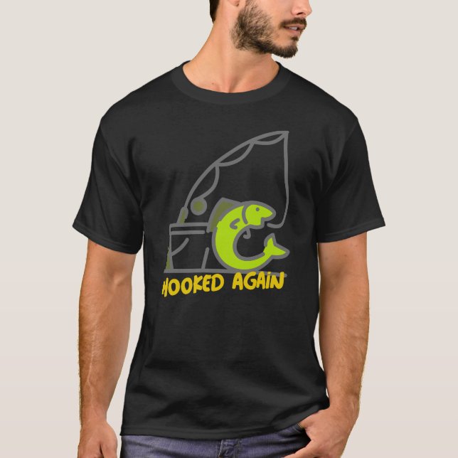 Krokat Igen Rolig Fiskedesign | Fiskeberoende T Shirt (Framsida)