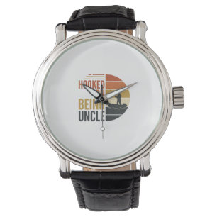 Krokat på att vara farbror fiske Vintage grafik_1 Armbandsur