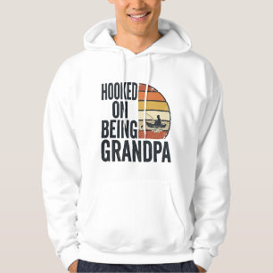 Krokat på att vara farfar fiske Retro Vector Desig Hoodie