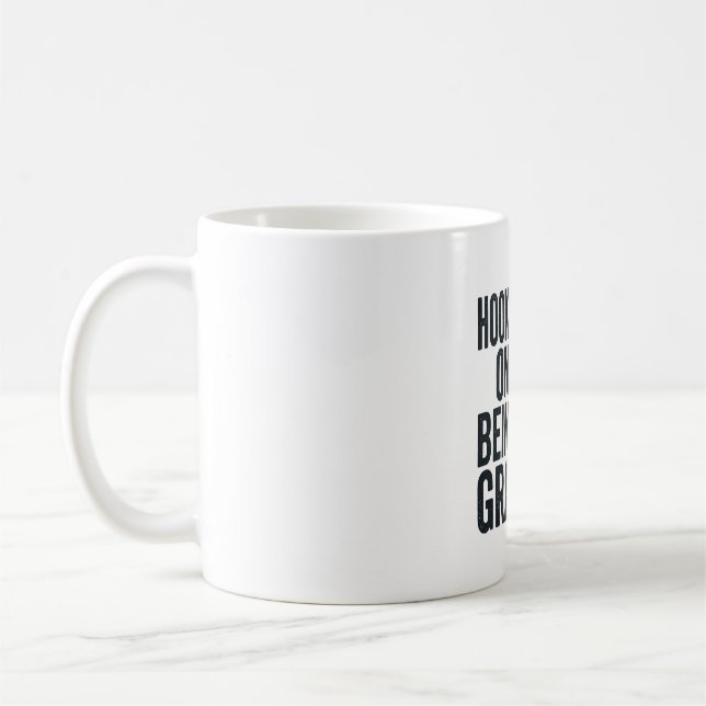Krokat på att vara farfar fiske Retro Vector Desig Kaffemugg (Vänster)
