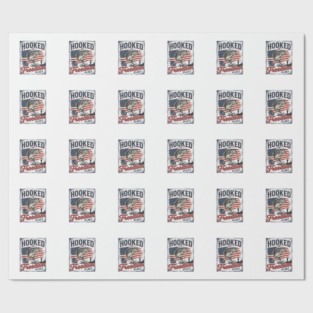 Krokat På Frihet 4:e Juli Fiske Presentpapper (Platt)