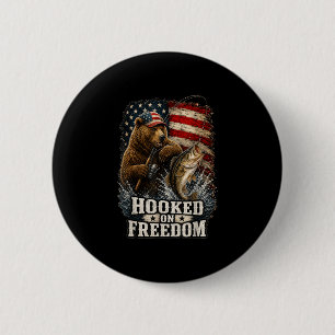 Krokat på frihet patriotisk björn fiske angler knapp