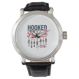 Krokat på frihet Patriotisk fiske skjorta design ( Armbandsur