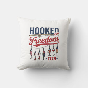 Krokat på frihet Patriotisk fiskejacke design ( Kudde