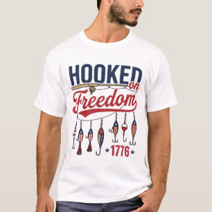 Krokat på frihet Patriotisk fiskejacke design ( T Shirt