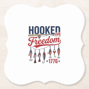 Krokat på frihet Patriotisk fiskejacke design ( Underlägg Papper