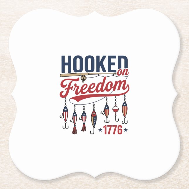 Krokat på frihet Patriotisk fiskejacke design ( Underlägg Papper (Framsida)