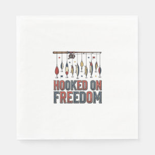 Krokat På Frihet Patriotisk Fisketräja Design_1 Pappersservett