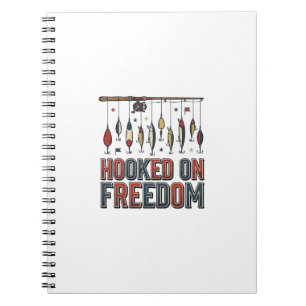 Krokat På Frihet Patriotisk Fisketröja Design_1 Anteckningsbok