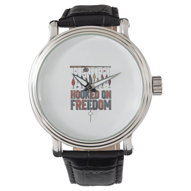 Krokat På Frihet Patriotisk Fisketröja Design_1 Armbandsur (Framsida)