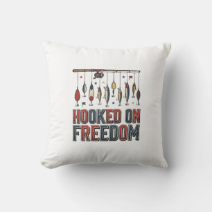 Krokat På Frihet Patriotisk Fisketröja Design_1 Kudde