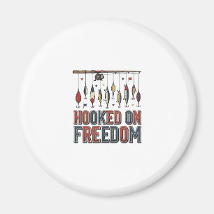 Krokat På Frihet Patriotisk Fisketröja Design_1 Magnet