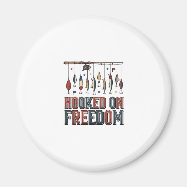 Krokat På Frihet Patriotisk Fisketröja Design_1 Magnet (Framsidan)