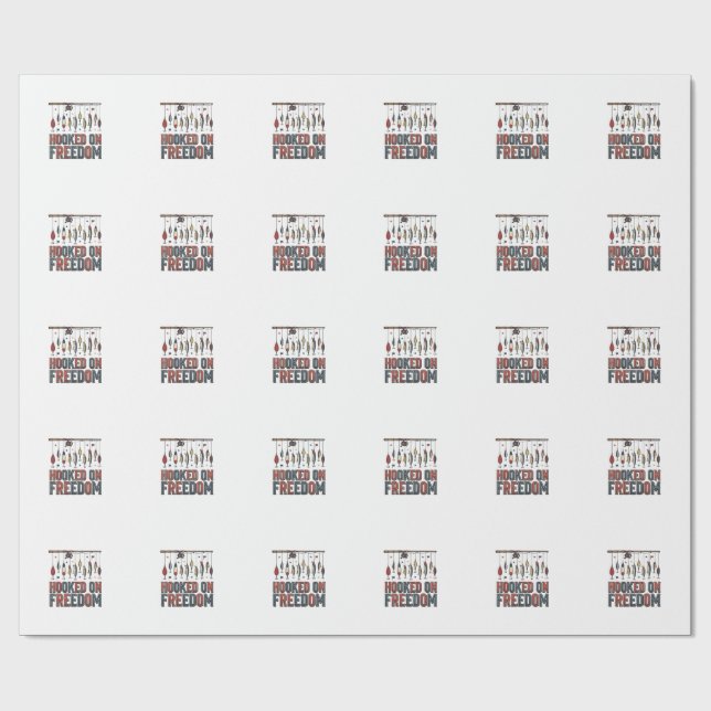 Krokat På Frihet Patriotisk Fisketröja Design_1 Presentpapper (Platt)
