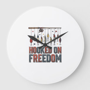 Krokat På Frihet Patriotisk Fisketröja Design_1 Stor Klocka