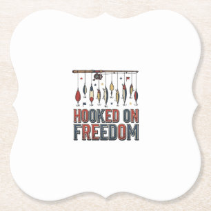Krokat På Frihet Patriotisk Fisketröja Design_1 Underlägg Papper