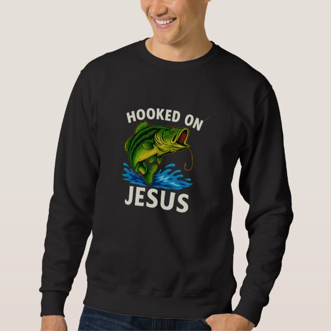 Krokat på Jesus - Kristet Lång Ärmad Tröja (Framsida)