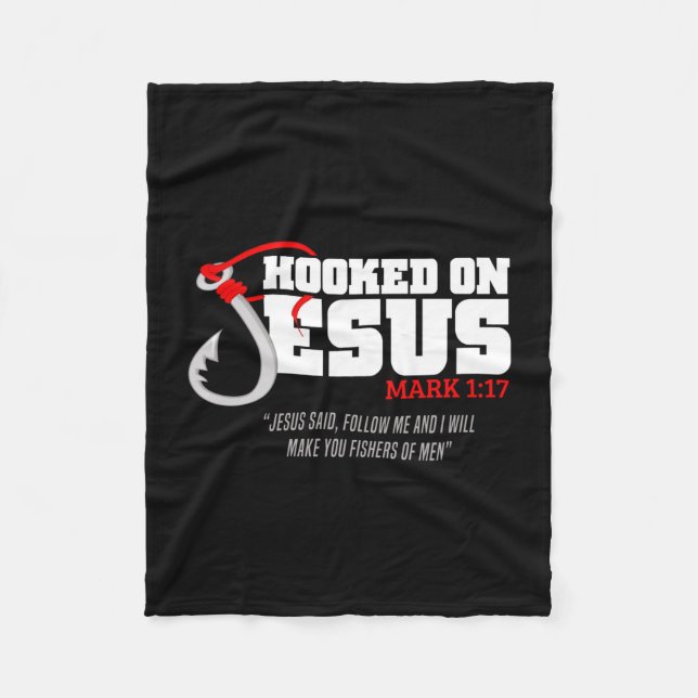 Krokat på Jesus Mark 1_17 religiös bibelvers - Fleecefilt (Framsidan)
